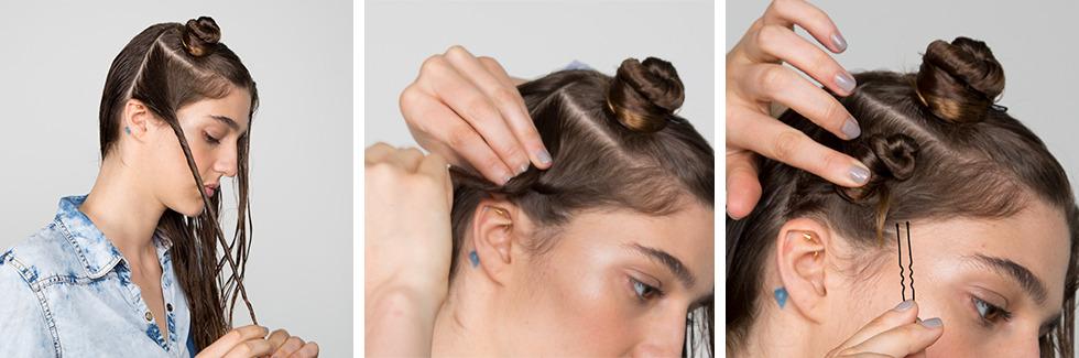 Как закрепить жгутики на волосах шпильками